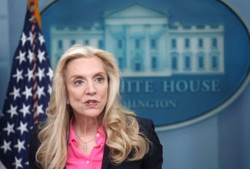 © Reuters. FILE PHOTO: Director of the National Economic Council Lael Brainard speaks during a press briefing at the White House in Washington, U.S., June 27, 2023. REUTERS/Leah Millis/File Photo