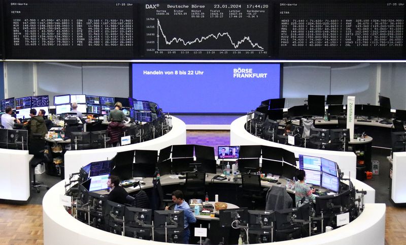 &copy; Reuters. Bolsa de Frankfurt, na Alemanha
23/01/2024
REUTERS/Equipe