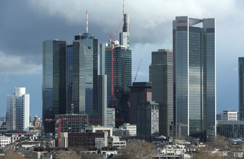 &copy; Reuters. The financial district with Germany's Deutsche Bank and Commerzbank is pictured in Frankfurt, Germany, March 18, 2019. REUTERS/Ralph Orlowski/File Photo