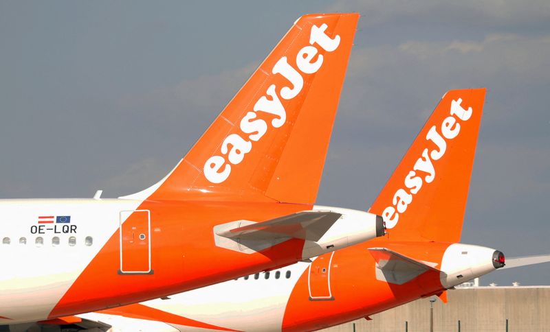 &copy; Reuters. FILE PHOTO: EasyJet airplanes sit on the tarmac at Paris Charles de Gaulle airport in Roissy-en-France during the outbreak of the coronavirus disease (COVID-19) in France May 25, 2020. Picture taken May 25, 2020.  REUTERS/Charles Platiau/File Photo
