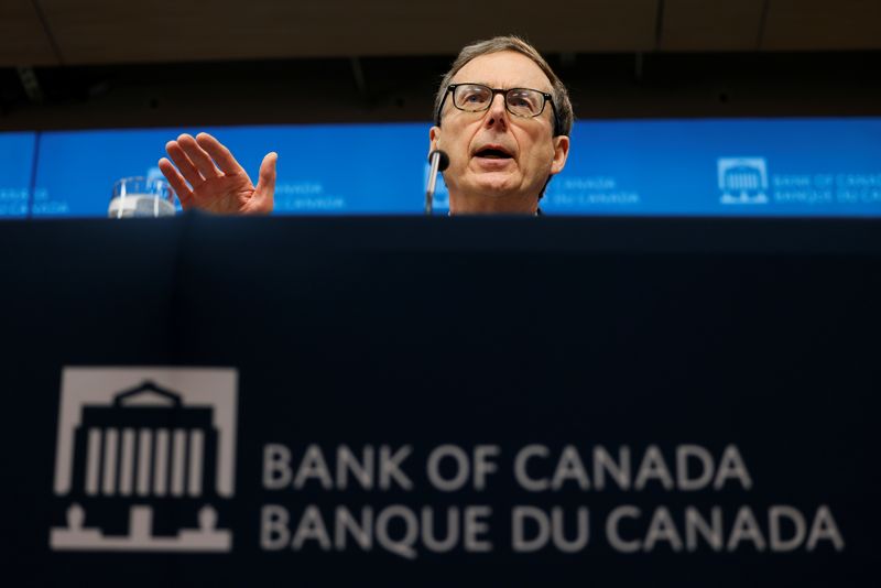 © Reuters. FILE PHOTO: Bank of Canada Governor Tiff Macklem takes part in a news conference in Ottawa, Ontario, Canada March 3, 2022. REUTERS/Blair Gable/File Photo