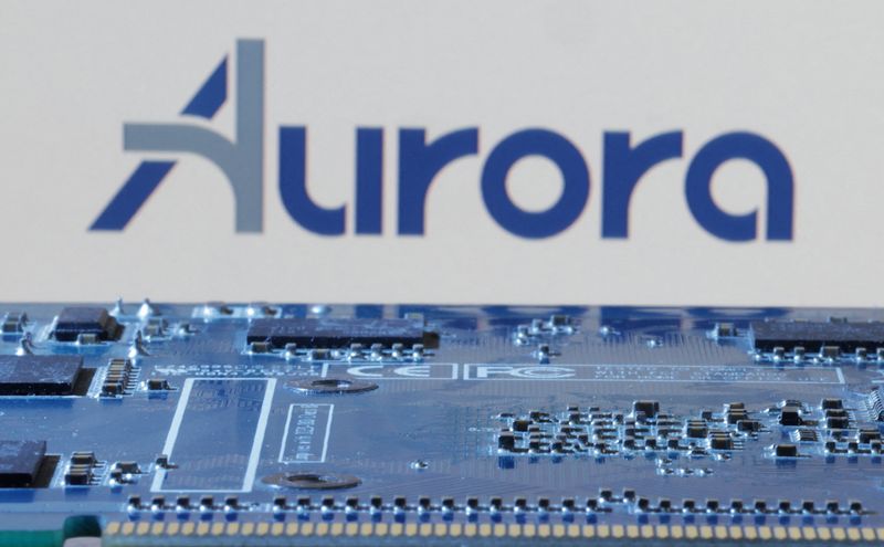 &copy; Reuters. Aurora Innovation logo is seen near computer motherboard in this illustration taken January 8, 2024. REUTERS/Dado Ruvic/Illustration/File Photo