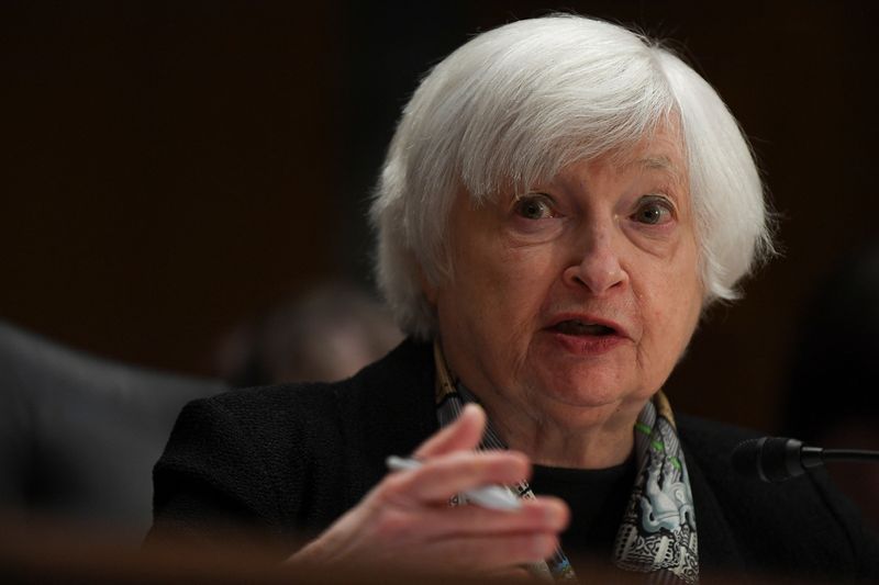 &copy; Reuters. U.S. Treasury Secretary Janet Yellen takes questions on the Biden administration's plans following the collapse of three U.S. lenders including Silicon Valley Bank and Signature Bank, as she testifies before a Senate Finance Committee hearing on U.S. Pres