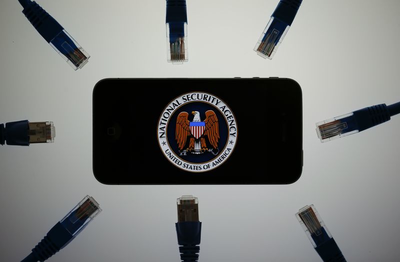 &copy; Reuters. An illustration picture shows the logo of the U.S. National Security Agency on the display of an iPhone in Berlin, June 7, 2013.    REUTERS/Pawel Kopczynski/FILE PHOTO