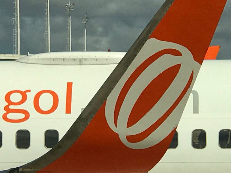 &copy; Reuters. FILE PHOTO: The logo of Brazilian airline Gol Linhas Aereas Inteligentes SA is seen on a tail of an airplane at Augusto Severo International Airport in Natal, Brazil November 23, 2018. REUTERS/Paulo Whitaker/File Photo