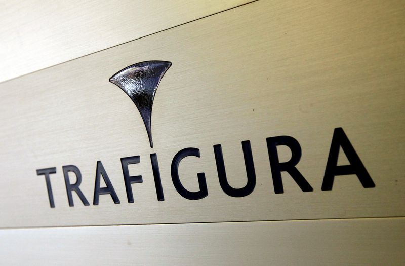 © Reuters. FILE PHOTO: Trafigura logo is pictured in the company entrance in Geneva, Switzerland March 11, 2012. REUTERS/Denis Balibouse