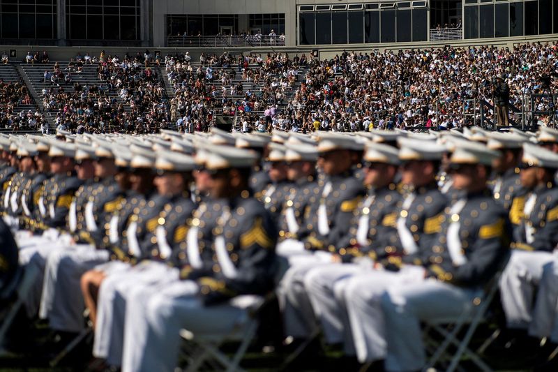 &copy; Reuters. FILE PHOTO: People attend the 2023 graduation ceremony at the United States Military Academy (USMA), at Michie Stadium in West Point, New York, U.S., May 27, 2023. REUTERS/Eduardo Munoz