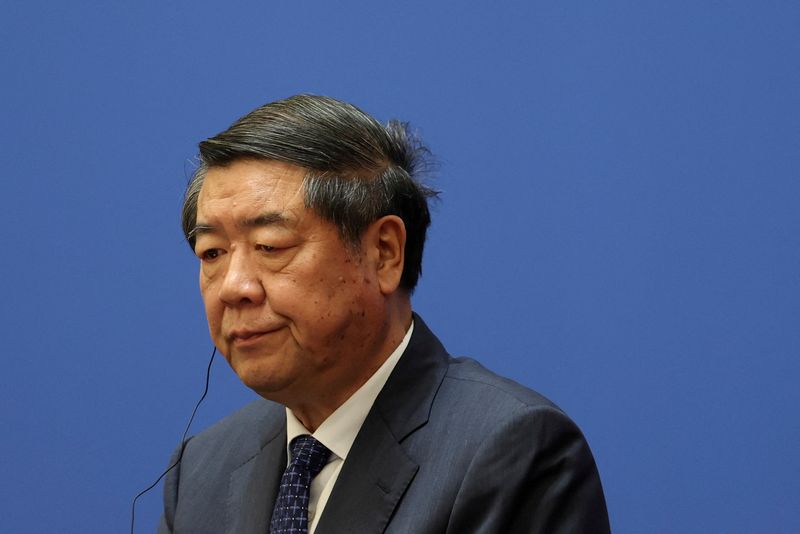 &copy; Reuters. FILE PHOTO: Chinese Vice Premier He Lifeng attends a joint press conference following the 10th China-EU High-Level Economic and Trade Dialogue at the Diaoyutai State Guesthouse in Beijing, China September 25, 2023. REUTERS/Florence Lo/File Photo