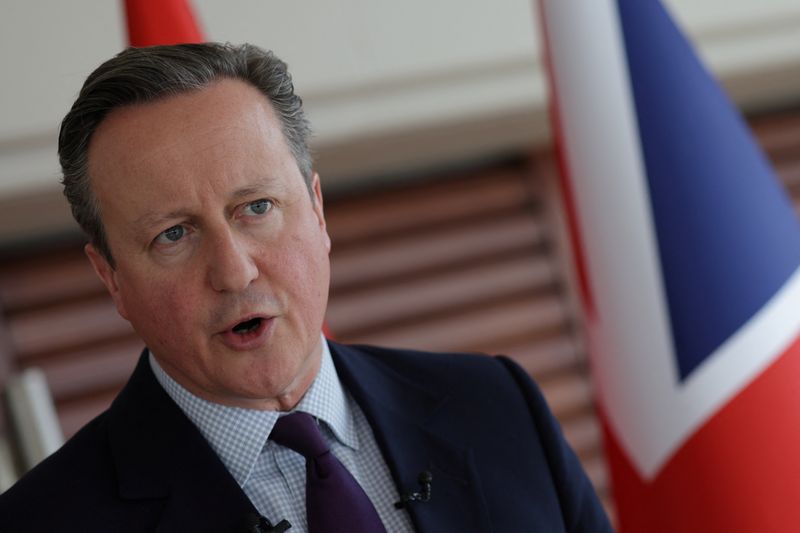 &copy; Reuters. British Foreign Secretary David Cameron speaks during an interview in Istanbul, Turkey January 26, 2024. REUTERS/Murad Sezer/File Photo