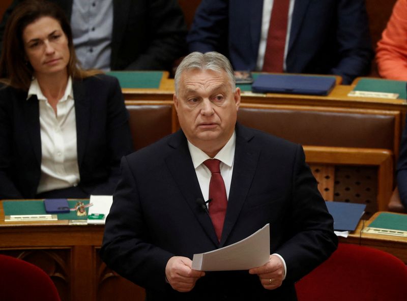 &copy; Reuters. Primeiro-ministro húngaro, Viktor Orbán 
13/12/2023
REUTERS/Bernadett Szabo