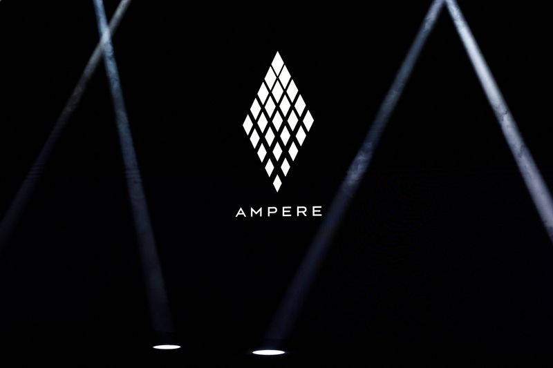 &copy; Reuters. Un logo d'Ampere lors de la journée du marché des capitaux du Groupe Renault pour sa nouvelle unité de véhicules électriques Ampere, à Paris. /Photo prise le 15 novembre 2023/REUTERS/Gonzalo Fuentes
