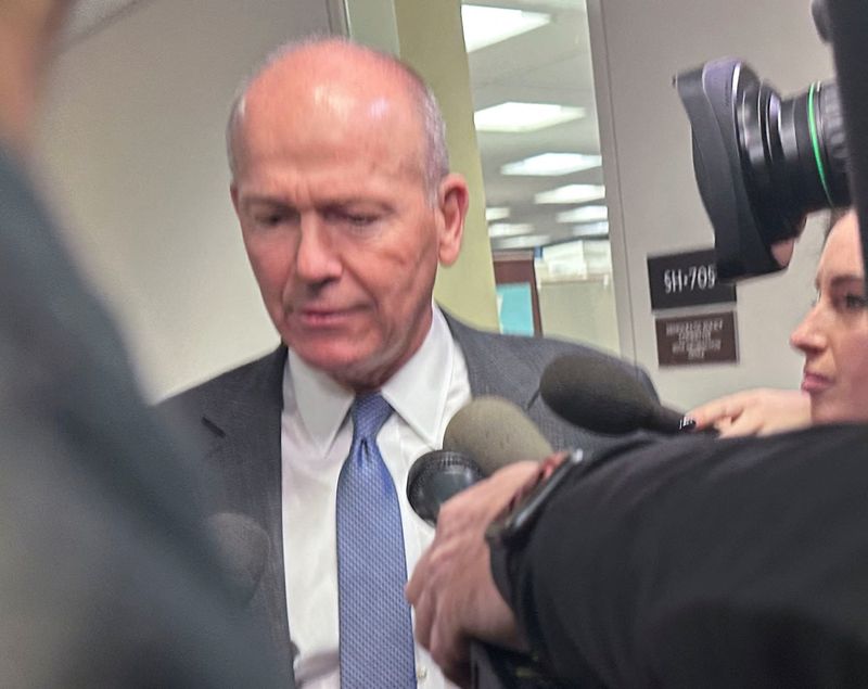 &copy; Reuters. Boeing CEO Dave Calhoun speaks with reporters ahead of meeting with U.S. senators on Capitol Hill in Washington, U.S., January 24, 2024. REUTERS/Valerie Insinna/File Photo