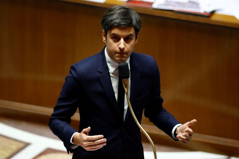 &copy; Reuters. Le Premier ministre français Gabriel Attal s'exprime lors de la séance de questions au gouvernement à l'Assemblée nationale à Paris, en France. /Photo prise le 16 janvier 2024/REUTERS/Sarah Meyssonnier