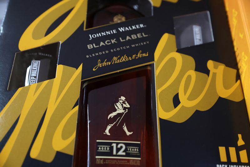 &copy; Reuters. FILE PHOTO: A bottle of Johnnie Walker whisky, a brand of Diageo, is seen for sale in Manhattan, New York City, U.S., May 20, 2022. REUTERS/Andrew Kelly/File Photo