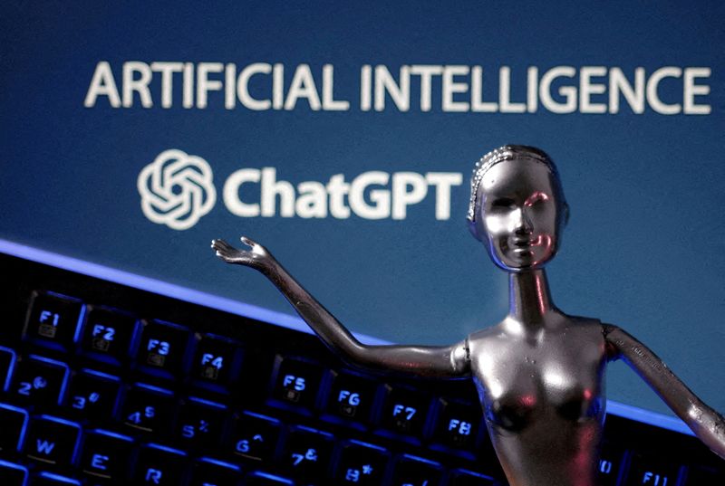 &copy; Reuters. Photo d'archives: Le logo de ChatGPT et les mots AI Artificial Intelligence. /Photo prise le 4 mai 2023/REUTERS/Dado Ruvic 