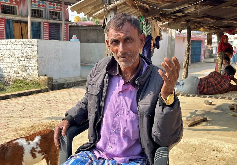 © Reuters. Jakir Khan, a farm labourer, looks on as he speaks during an interview with Reuters at a village in Bahraich district of the northern state of Uttar Pradesh, India, December 16, 2023. REUTERS/Saurabh Sharma