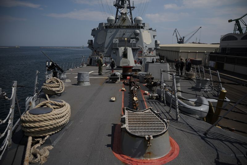&copy; Reuters. Le navire de guerre USS Gravely de la marine américaine dans la ville portuaire de Gdynia, en Pologne, sur la mer Baltique. /Photo prise le 7 juin 2022/REUTERS/Kacper Pempel