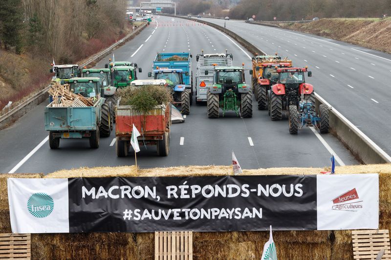 &copy; Reuters. Protestos de agricultores na França