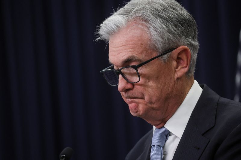 &copy; Reuters. FILE PHOTO: U.S. Federal Reserve Board Chair Jerome Powell holds a news conference after the Fed raised interest rates by a quarter of a percentage point following a two-day meeting of the Federal Open Market Committee (FOMC) on interest rate policy in Wa