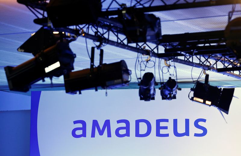 &copy; Reuters. FOTO DE ARCHIVO: El logotipo de Amadeus IT Holding en Madrid, España, 24 de junio de 2016. REUTERS/Andrea Comas