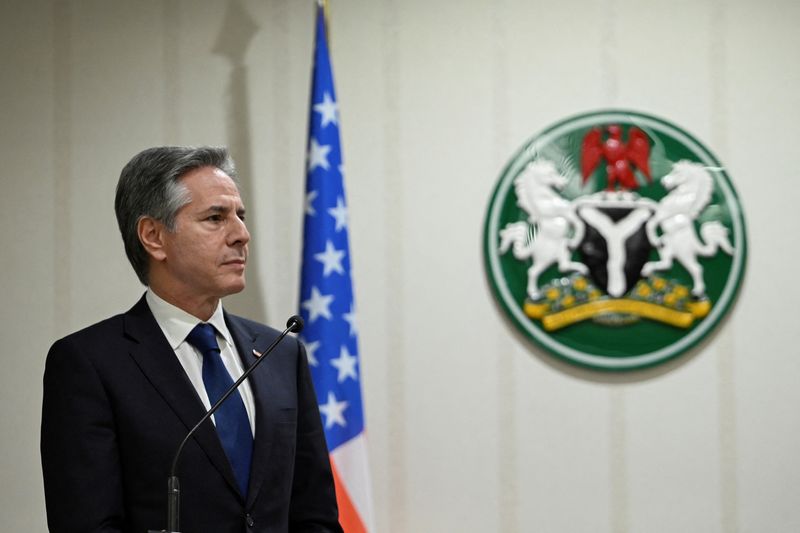 &copy; Reuters. وزير الخارجية الأمريكي أنتوني بلينكن في أبوجا بنيجيريا يوم 23 يناير كانون الثاني 2024. صورة لرويترز من ممثل لوكالات الأنباء.