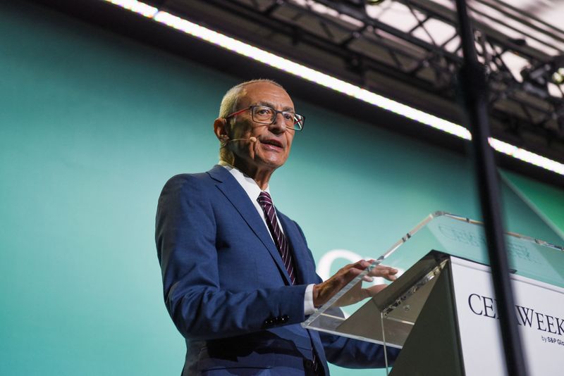 &copy; Reuters. John Podesta, the White House senior advisor for clean energy, delivers a speech during the CERAWeek energy conference in Houston, Texas, U.S., March 6, 2023.  REUTERS/Callaghan O'Hare/File photo