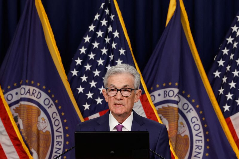 &copy; Reuters. Federal Reserve Chair Jerome Powell holds a press conference following the release of the Fed's interest rate policy decision at the Federal Reserve in Washington, U.S., January 31, 2024. REUTERS/Evelyn Hockstein