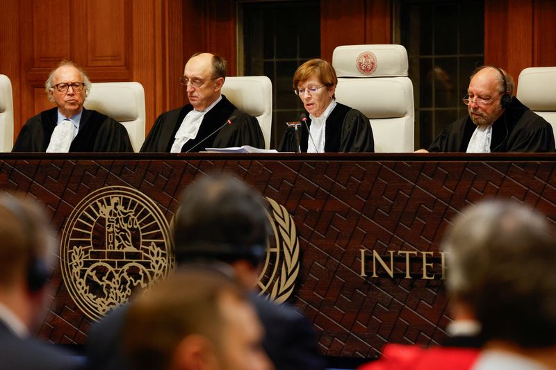 &copy; Reuters. 　国際司法裁判所（ＩＣＪ）は３１日、２０１４年のマレーシア航空機撃墜事件への関与などについてロシアを訴えたウクライナの主張の大半を退けた。オランダのハーグで撮影（２０２４