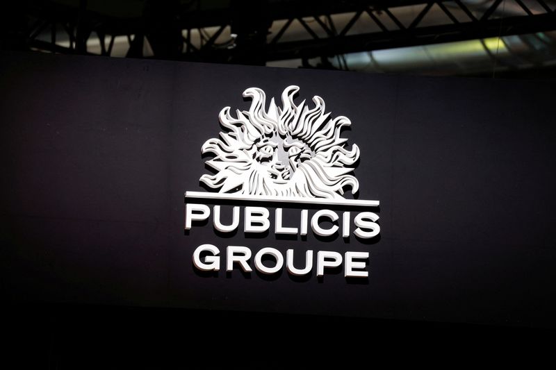 &copy; Reuters. FILE PHOTO: A logo of Publicis Groupe is seen at its exhibition space, at the Viva Technology conference dedicated to innovation and startups at Porte de Versailles exhibition center in Paris, France June 15, 2022. REUTERS/Benoit Tessier/File Photo