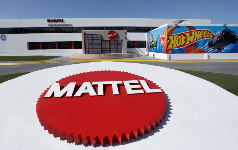 &copy; Reuters. The Mattel company logo is pictured at the entrance of the Montoi plant in the municipality of Escobedo, Mexico March 15, 2022. REUTERS/Daniel Becerril/File Photo