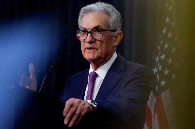 &copy; Reuters. FILE PHOTO: FILE PHOTO: Federal Reserve Chair Jerome Powell holds a press conference following the release of the Fed's interest rate policy decision at the Federal Reserve in Washington, U.S., January 31, 2024. REUTERS/Evelyn Hockstein/File Photo