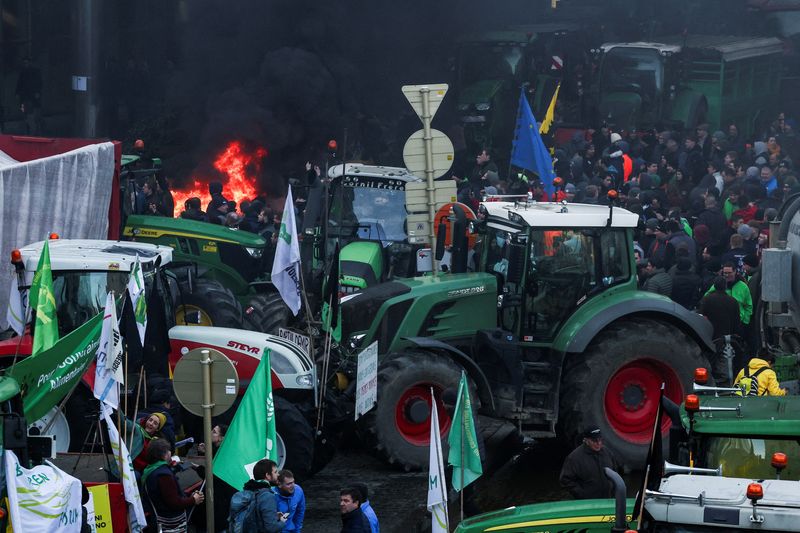 &copy; Reuters. Manifestation des agriculteurs à Bruxelles. /Photo prise le 1er février 2024/REUTERS/Yves Herman
