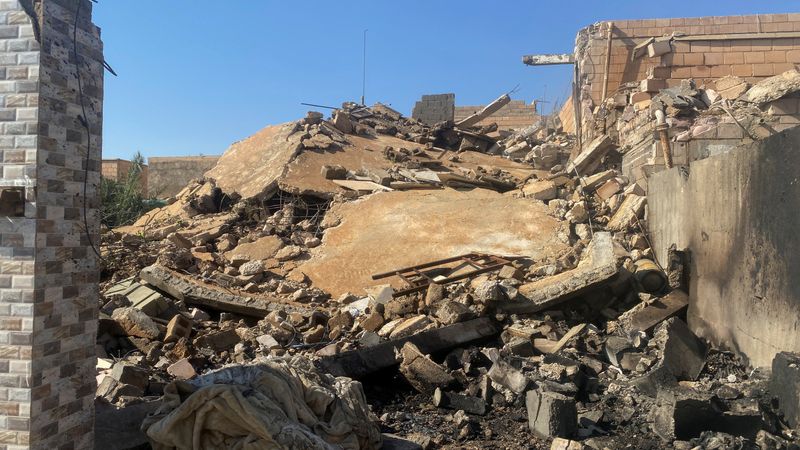 © Reuters. Un edificio destruido en el lugar de un ataque aéreo estadounidense en Al Qaim, Irak. 3 de febrero de 2024. REUTERS/Stringer 