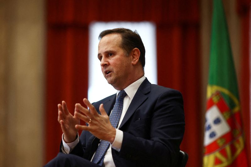 &copy; Reuters. FILE PHOTO: Portugal's Finance Minister Fernando Medina, speaks during an interview with Reuters in Lisbon, Portugal, November 15, 2022. REUTERS/Pedro Nunes/File Photo