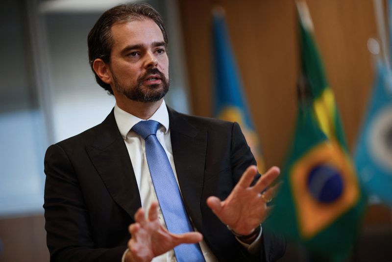 &copy; Reuters. Diretor de Cooperação Internacional da Polícia Federal, Valdecy Urquiza, durante entrevista com a Reuters em Brasília
02/02/2024
REUTERS/Adriano Machado