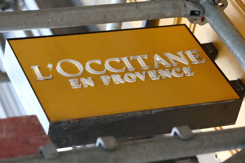 &copy; Reuters. FILE PHOTO: A view of L'Occitane en Provence logo in Paris, France, August 10, 2023. REUTERS/Stephanie Lecocq/File Photo