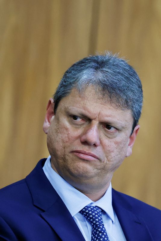 &copy; Reuters. Governador de São Paulo, Tarcísio de Freitas. 12 de dezembro de 2023. REUTERS/Adriano Machado