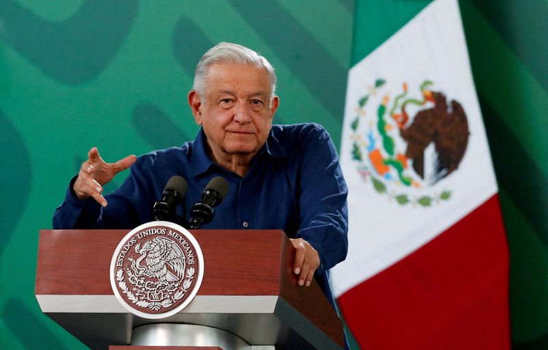 &copy; Reuters. FILE PHOTO: Mexico's President Andres Manuel Lopez Obrador speaks during his daily press conference, in Acapulco, Mexico December 20, 2023. REUTERS/Daniel Becerril