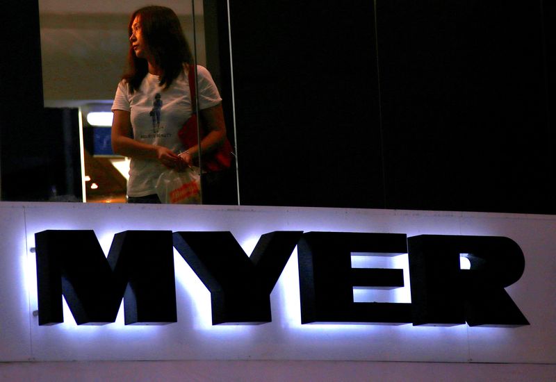 &copy; Reuters. FILE PHOTO: A customer is seen inside a retail store for Australia's Myer Holdings Ltd's in central Sydney, Australia, February 19, 2018.   REUTERS/David Gray/File Photo