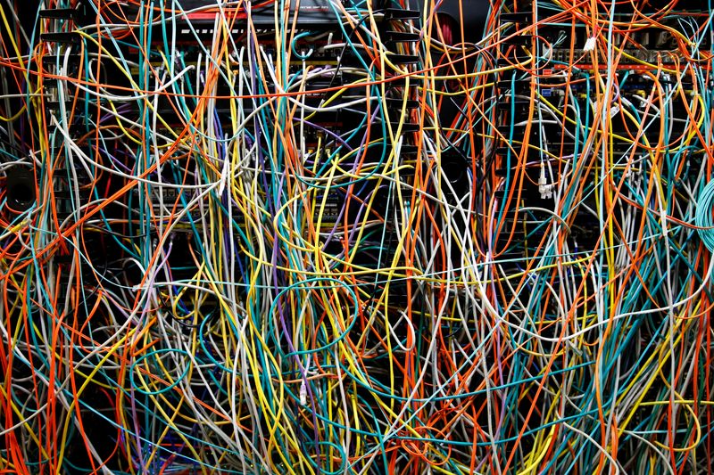 &copy; Reuters. Wires are seen at the back of servers at the headquarters of network security provider Check Point Software Technologies Ltd in Tel Aviv, Israel August 14, 2016. REUTERS/Baz Ratner/ File Photo