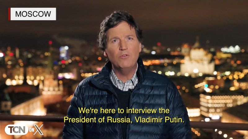 &copy; Reuters. El comentarista político estadounidense Tucker Carlson habla sobre su entrevista con el presidente ruso Vladímir Putin en Moscú, Rusia. Captura de pantalla de un vídeo sin fecha publicado el 6 de febrero de 2024. Tucker Carlson Network vía REUTERS  