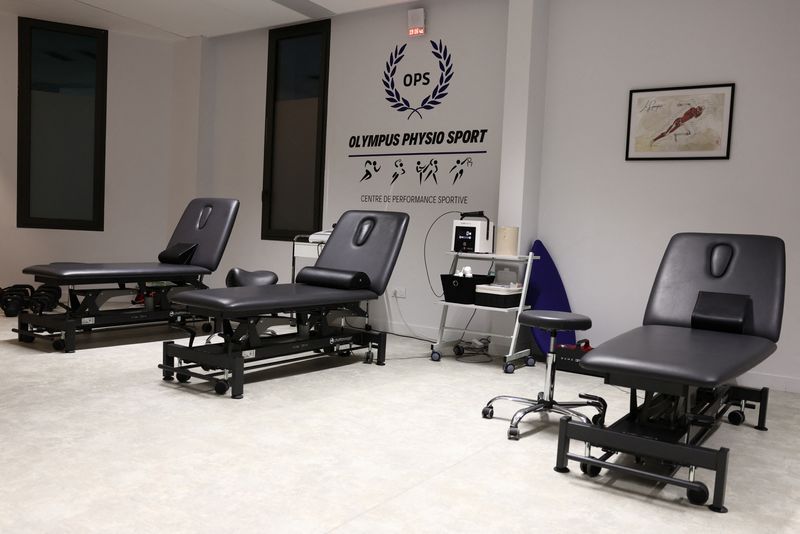 &copy; Reuters. Sala de fisioterapia disponível para atletas dos EUA nos Jogos de Paris 
 6/2/2024    REUTERS/Stephanie Lecocq