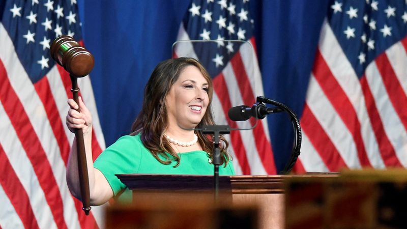 &copy; Reuters. RNC Chairwoman Ronna McDaniel reacts at the Republican National Convention at the Republican National Convention in Charlotte, North Carolina, U.S., August 24, 2020. David T. Foster/Pool via REUTERS/File Photo