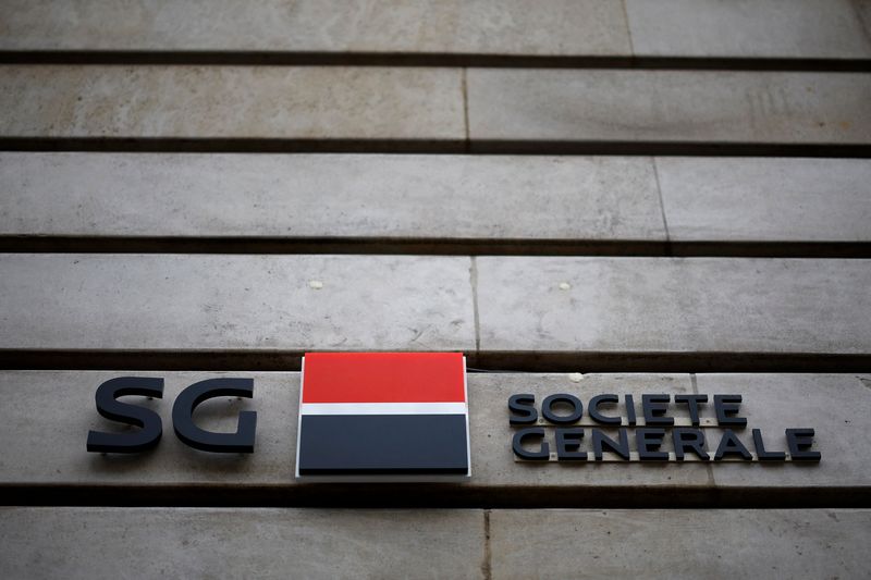 &copy; Reuters. FILE PHOTO: The logo of French bank Societe Generale is seen outside a bank building in Paris, France, February 5, 2024. REUTERS/Sarah Meyssonnier/File Photo