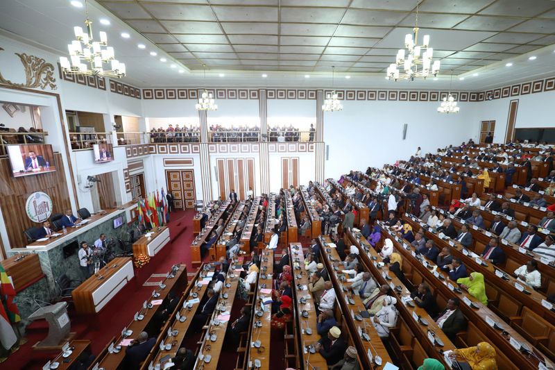 &copy; Reuters. منظر عام للبرلمان الإثيوبي أثناء انعقاد إحدى جلساته بمقره في أديس أبابا بصورة من أرشيف رويترز . 