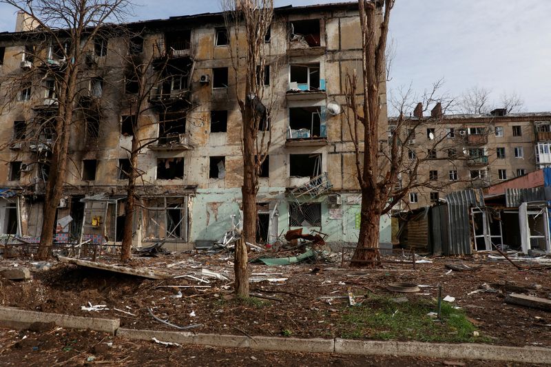 &copy; Reuters. Prédio danificado na cidade de Avdiivka
 8/11/2023   Radio Free Europe/Radio Liberty/Serhii Nuzhnenko via REUTERS