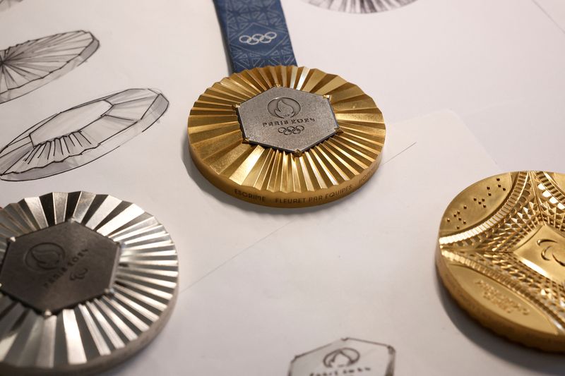 &copy; Reuters. Medalhas dos Jogos de Paris 2024
 1/2/2024  REUTERS/Benoit Tessier