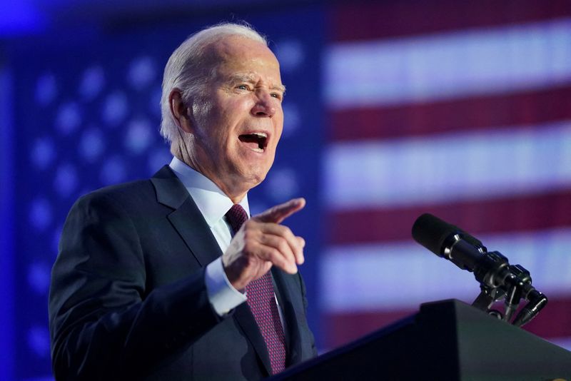 &copy; Reuters. FILE PHOTO: U.S. President Joe Biden holds a campaign rally ahead of the state's Democratic presidential primary, in Las Vegas, Nevada, U.S. February 4, 2024. REUTERS/Kevin Lamarque