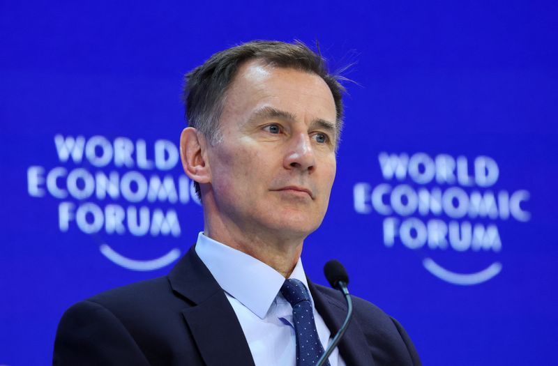 &copy; Reuters. British Chancellor of the Exchequer Jeremy Hunt attends the 54th annual meeting of the World Economic Forum, in Davos, Switzerland, January 18, 2024. REUTERS/Denis Balibouse/ File photo