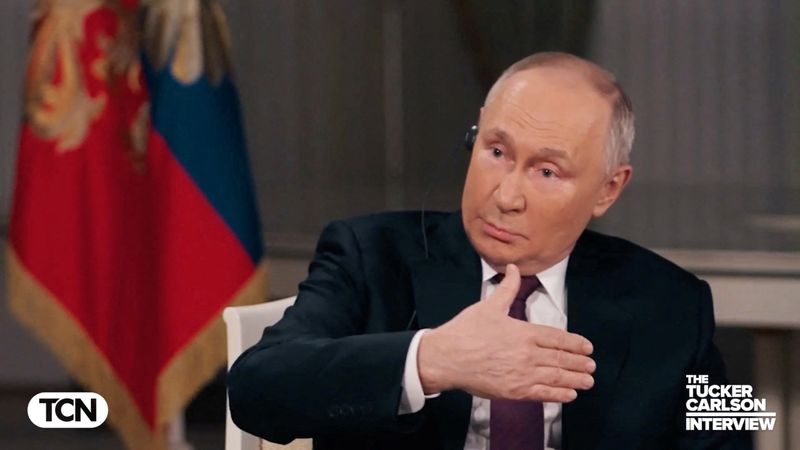 &copy; Reuters. Putin dá entrevista a Tucker Carlson em Moscou
08/02/2024
Cortesia da Rede Tucker Carlson/Divulgação via REUTERS